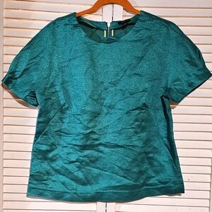 ANN TAYLOR Shiney Sparkle Emerald Green 💚 Top Size Medium